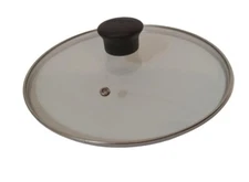 T-FAL Pot Pan Glass Lid 9.5 Black Handle Logo Stainless Rim Vented  Air hole