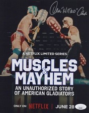 American Gladiators 8x10 photo of Nitro signed by Dan Clark JSA COA