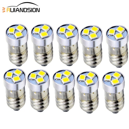 1Pcs E10 Screw LED Light Warm White 1447 9SMD For Torch Flashlight Bulb