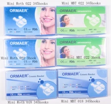 Dental ORMAER New Ceramic Brackets Mini Roth MBT 022/018 Slot Suit 3M Bracket