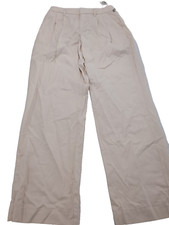 Women's High-Rise Pleat Front Straight Chino Pants - A New Day Cream Size 2