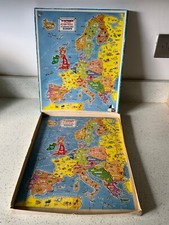 Vintage victory map Jigsaw Puzzle Europe complete industrial life jig-saw 1970?s