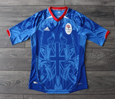 SIZE S ADIDAS TEAM GB GREAT BRITAIN JERSEY SHIRT LONDON 2012 OLYMPICS SMALL BLUE