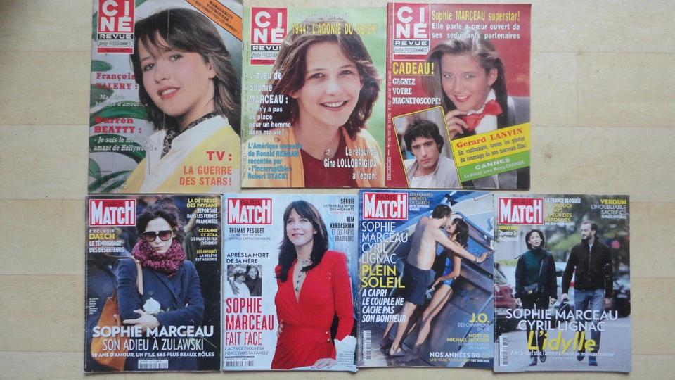 LOT  DE 7 CINE REVUE ET PARIS MATCH SOPHIE MARCEAU - Photo 1/1
