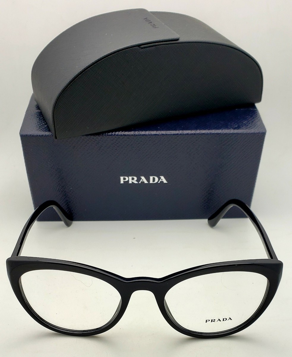 New Rx-able PRADA Eyeglasses VPR 07V 1AB-1O1 53-20 Classic Black
