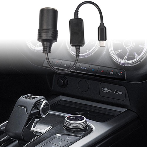 USB C to 12V Cigarette Lighter Adapter Black USB C Male to 12V Adapter 5.9ft - Picture 6 of 6