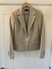 Ladies Joseph Uk14/42 Beige Blazer - Lined Single Breasted L/s Blazer Jacket