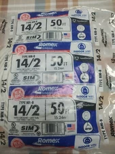 Southwire Romex 14/2 50ft 600v White Wire w/Ground