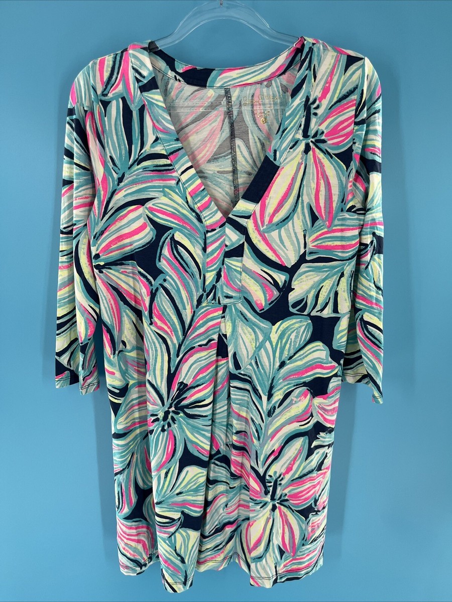Lilly Pulitzer Long Sleeve Amina Dress Hugh Tide Dancing Lady SMALL