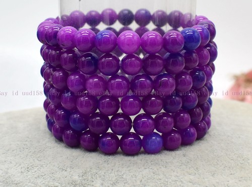 Wholesale Lots 6 Pcs 6/8/10/12mm Natural Gemstone Crystal Stretch Bracelet 7.5” - Picture 29 of 88