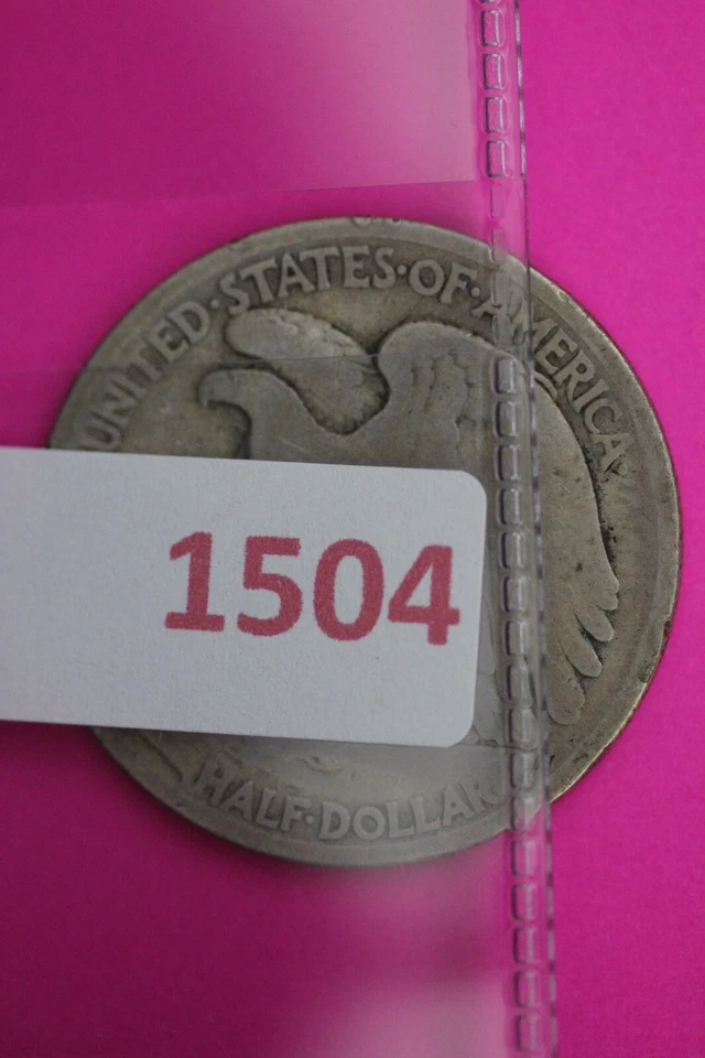 1916 D Walking Liberty Silver Half Dollar Guaranteed Authentic Genuine Coin 1504 - Image 3 of 3