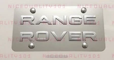 3D RANGE ROVER Front Vanity Stainless MIRROR Finished License Plate Frame Holder