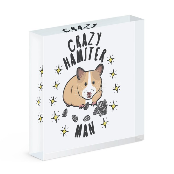VerrüCkte Hamster Mann Stars Acryl Foto Block Rahmen Lustig Tiere-image