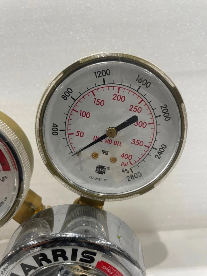 Harris, 25GX, Conjunto de regulador de gas con 2 medidores, usado Foto 4 de 4