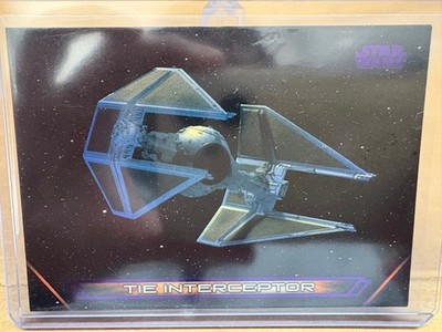 Star Wars Galactic Files TIE Interceptor Purple /99 #69 Empire Ship Card