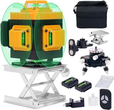 Laser Level Self-Leveling 4 x360° - 4D Green Cross Bright Line Laser 100ft Range