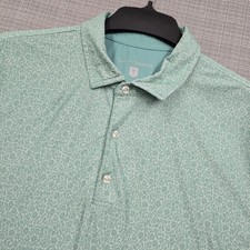 Hickey Freeman Polo Shirt Mens XL Green Floral Golf Performance Stretch