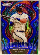 JERSEY # MATCH! 2022 Panini Prizm Illumination Bryce Harper Blue 3/199! PHILLIES