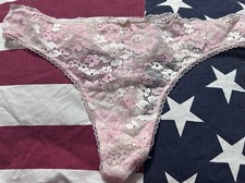 panties Stretch Pink Vintage Bikini Size L Second Skin Victoria Secret Thong