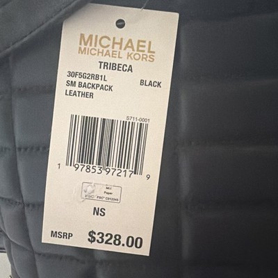 NWT Michael Kors Tribeca Small Quilted Black Puffy Leather  display picture 3