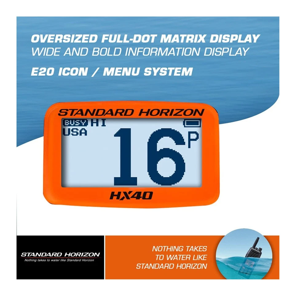 Standard Horizon HX40 Portable Compact Marine VHF Handheld Radio - Image 3 of 4