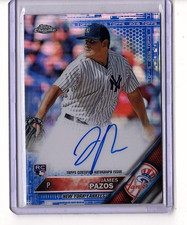 James Pazos RC 2016 Topps Chrome #RA-JPA Blue Refractor Auto SP 106/150