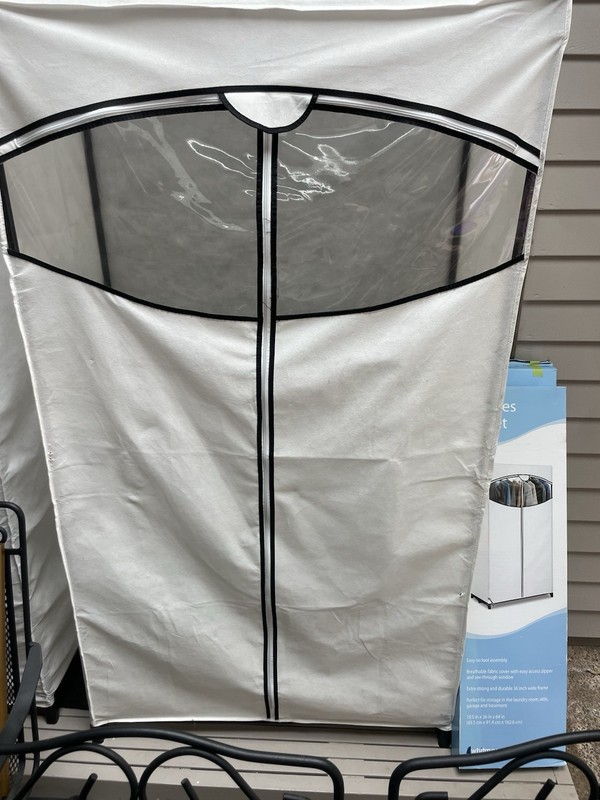 Whitmor Portable Closet White Fabric Cover, See-Through Window, 36x19.5x64"