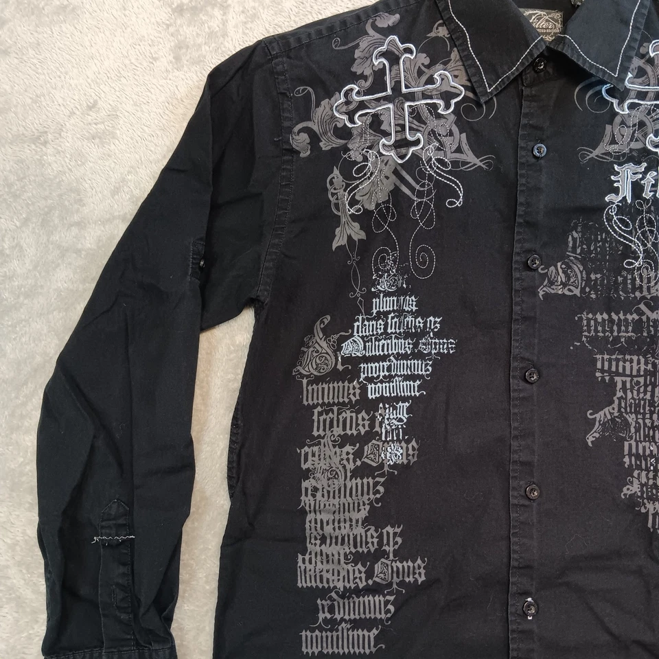 Camisa Filtro Edición Limitada La Ciudad de los Ángeles Hombre M Negra Gráfica Bordada Foto 2 de 4