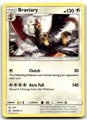 Braviary 178/236 SM - Cosmic Eclipse Rare Unlimited Pokemon TCG NM