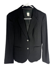 J. Crew Blazer Women s Size 2 Two Button 100 Wool Jacket Lined Black