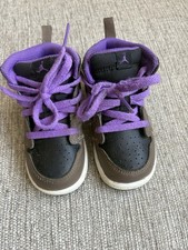 Jordan Air Jordan 1 Unisex Kids Sneakers Purple Black Brown Synthetic 7C
