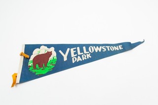Vintage Yellowstone Park Souvenir Felt Pennant 27"