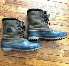 Vintage Sorel Boots Kaufman Steel Shank Brown Suede Mens US 11