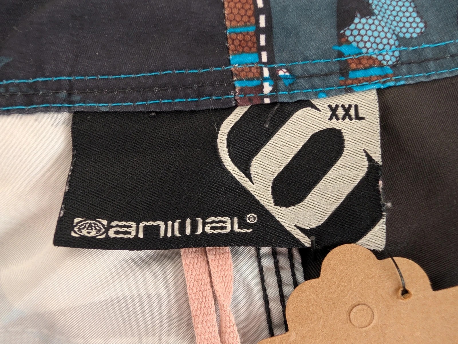 Men's Animal Board Shorts black floral swim trunks. XXL. DN4268 image 9