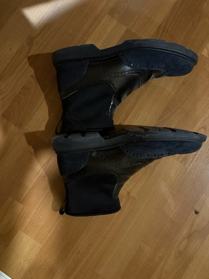 HOGAN Men’s Chelsea Ankle Leather Boots Brogue Black - Image 3 of 4