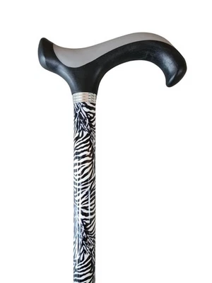 Gehstock Zebra Derbygriff höhenverstellbar 76-98 cm Gehhilfe bis 100 kg - Bild 1 von 4