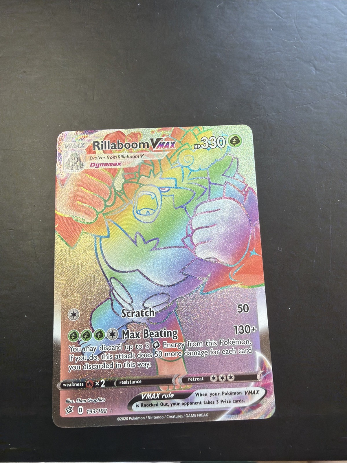 Rillaboom VMAX (Secret) 193/192 Swsh02: Rebel Clash Holo Pokemon B