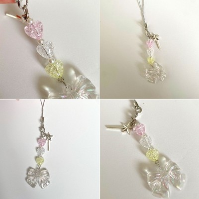 Eye Catching Heart Beaded Ornament Chic Bowknot Pendant for Jewelry Enthusiasts