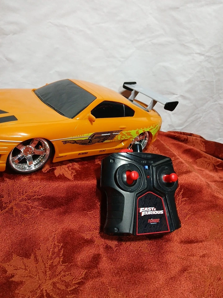 Fast & Furious Remote Control Car. Brains Toyota Supra. 12” USB Charge. Jada Toy - Image 2 of 4