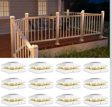 VOLISUN Solar Post Cap Light Outdoor Waterproof 12pack,Solar Fence - Post 