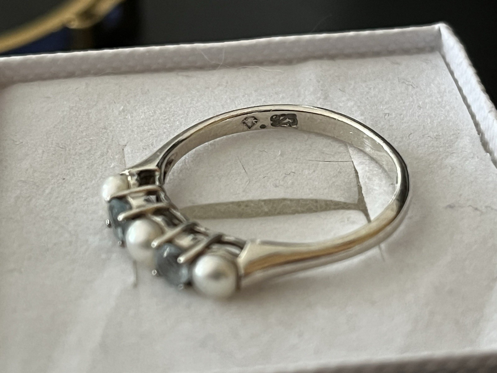 Solid 925 Sterling Silver Natural Aquamarine & Fu… - image 3