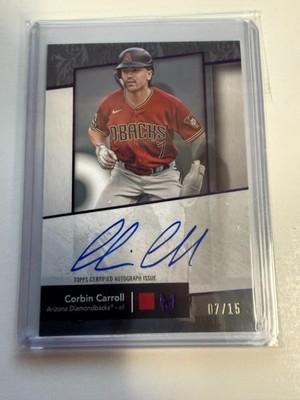 CORBIN CARROLL 2024 TOPPS MUSEUM ARCHIVAL AUTO JERSEY # MATCH 7/15 FM