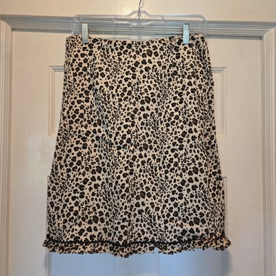 Intriguing Threads Leopard Print Size 10 Vintage Skirt