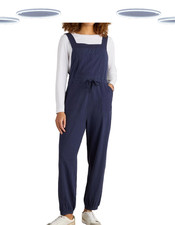 Ex White Stuff Women's Dungarees Dephne Sleeveless Jersey Navy (Slight Defect)