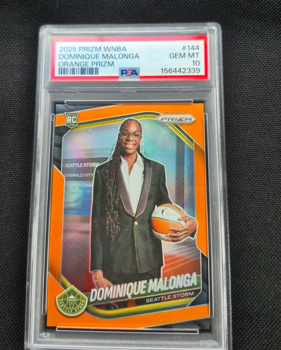 Dominique Malonga 2025 WNBA Prizm Orange Variation /99 PSA 10 POP 2