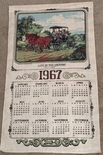 Vtg 1967 Currier  Ives "Life in the Country - The Morning Ride" Linen Calendar