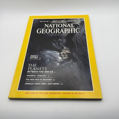 NATIONAL GEOGRAPHIC January 1985 KOKO'S KITTEN Planets YOSEMITE Baghdad JAMAICA
