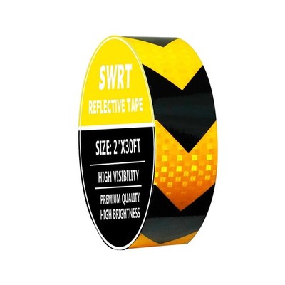 SWRT 2 Inch X 30 FT Reflective Tape Outdoor 2 X 30 FT, Black & Yellow