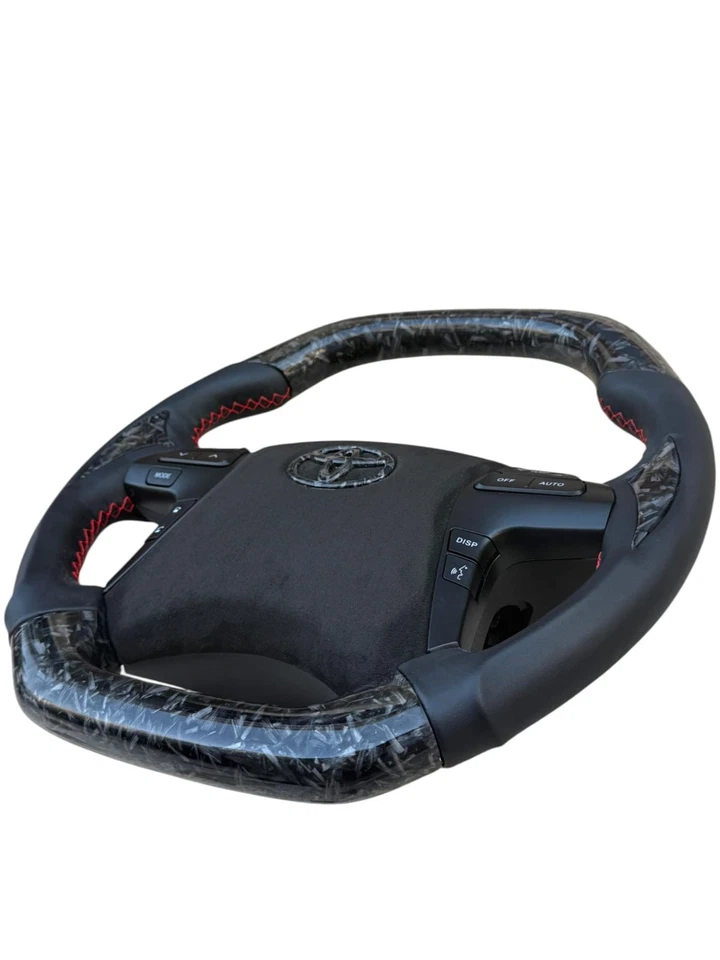 Volante de fibra de carbono forjado Toyota Corolla 2007-2013 | Costuras rojas Foto 4 de 4