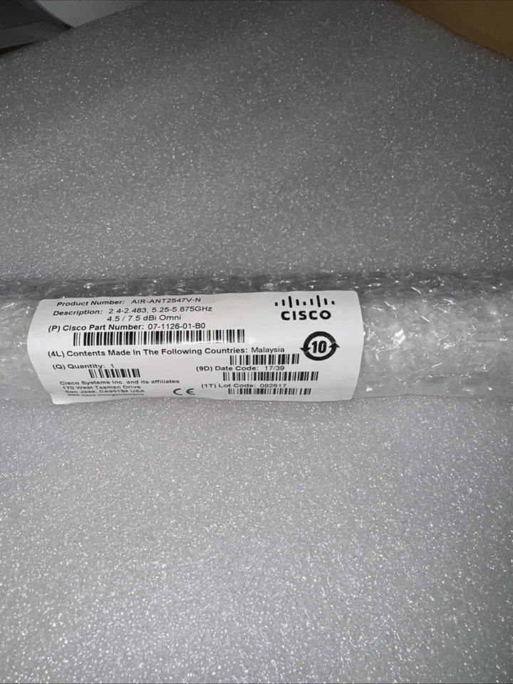 Antena Omni Doble Banda Cisco Aironet AIR-ANT2547V-N Malla N Conector Nuevo Foto 2 de 3
